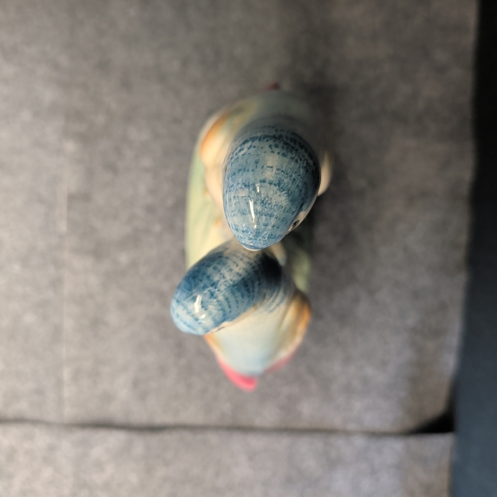 Ceramic Parrot Figurine - Blue, Pink, and Orange - Picture 7 of 9